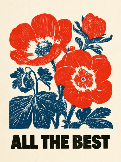 Leaving Card with Bold Poppies – kaanedisain