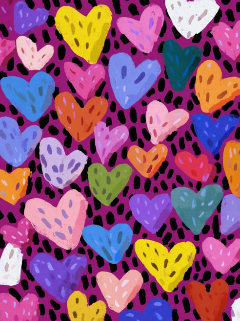 Milticoloured Heart Pattern