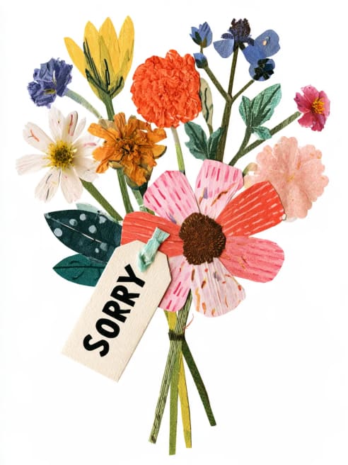 Sorry Card with a Flower Bouquet