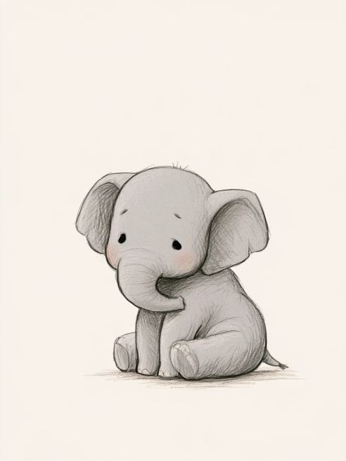 Sorry Card with a Gentle Elephant