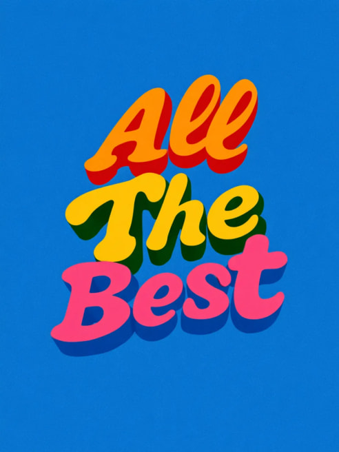 Good Luck Card with Retro Lettering