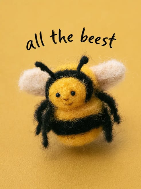 Appreciation Card with a Felt Bee