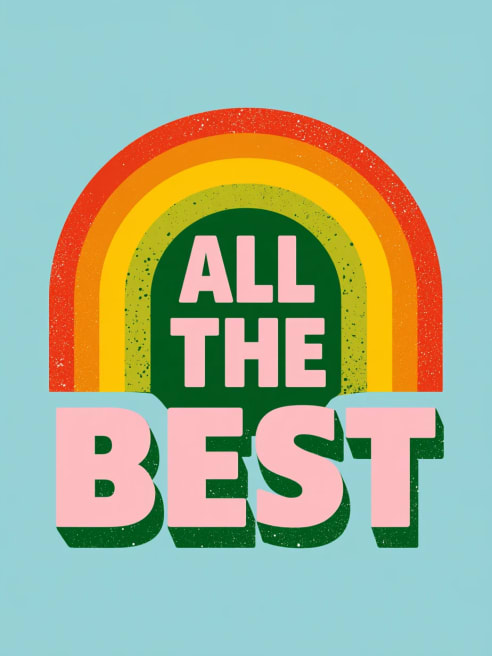 Leaving Card with Retro Rainbow
