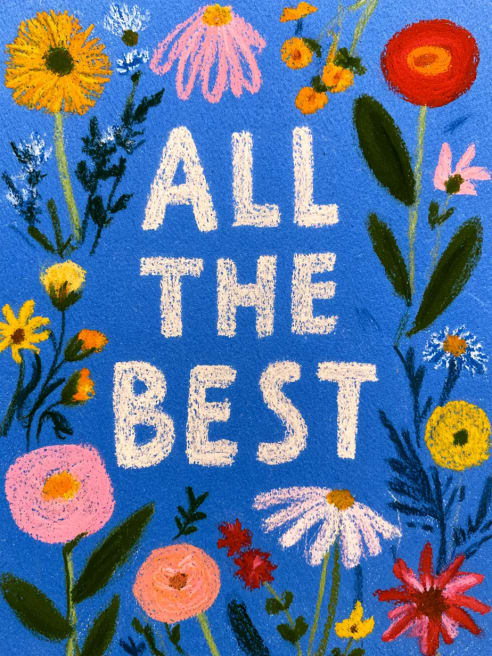 All the Best Card with Flowers