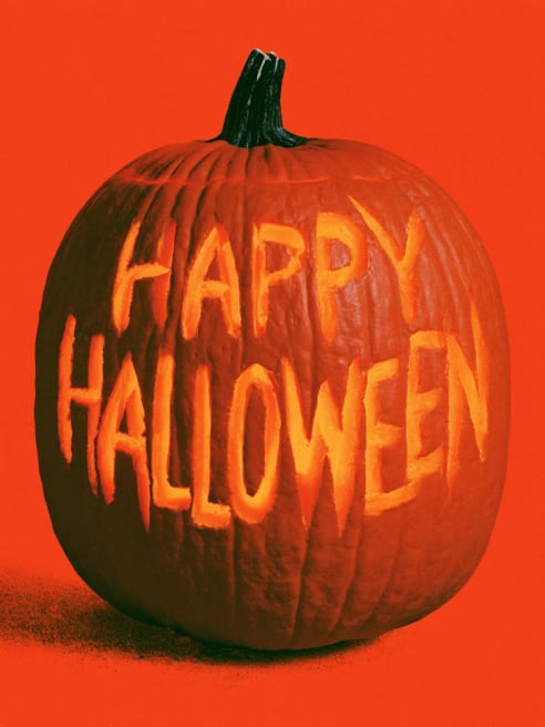 Halloween Card with Carved Pumpkin