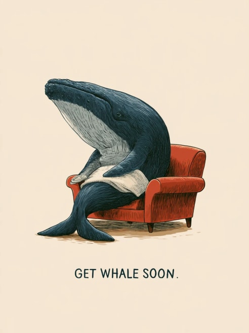 Get Well Card with a Whale