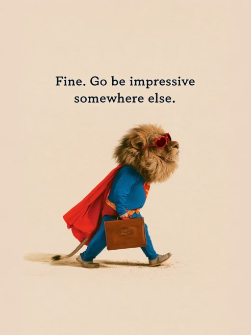 Leaving Card with Superhero Lion