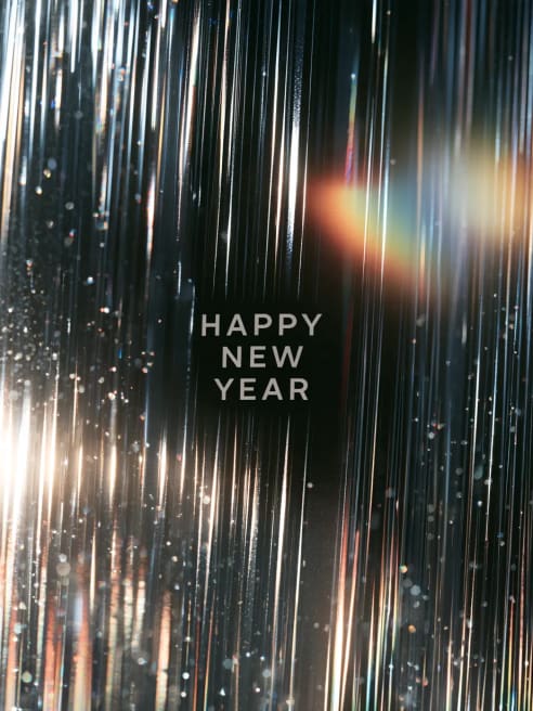 New Year Card with Metallic Lights
