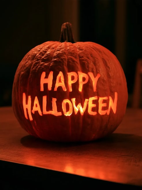 Happy Halloween Card with Pumpkin