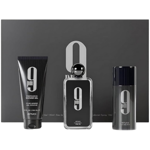 Estuche Afnan 9pm Hombre 3pzs 100ml Edp + Gel De Baño + Desodorante