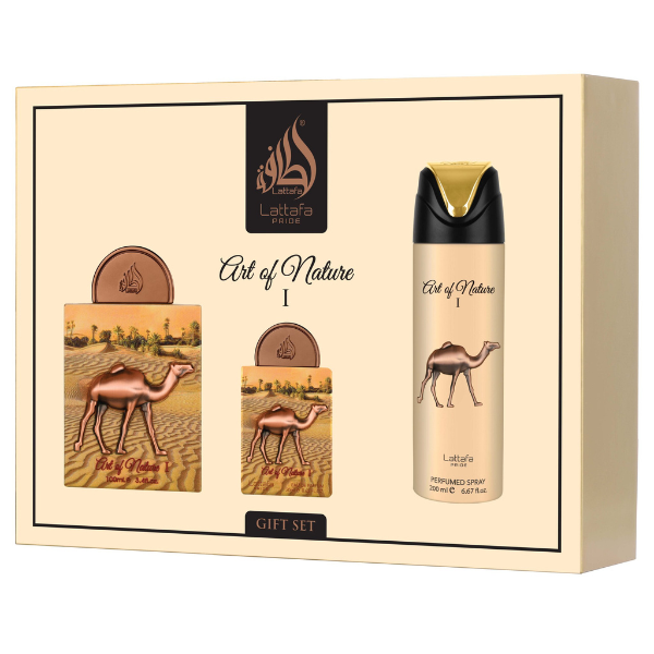 Estuche Lattafa Art Of Nature I Unisex 3pzs 100ml Edp + 20ml Edp + Splash