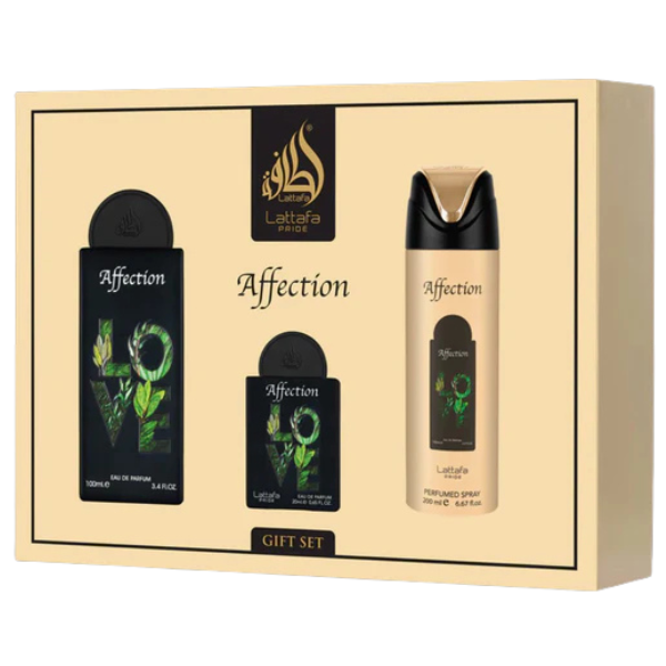Estuche Lattafa Pride Affection Unisex 3pzs 100ml Edp + 20 Ml Edp + Splash