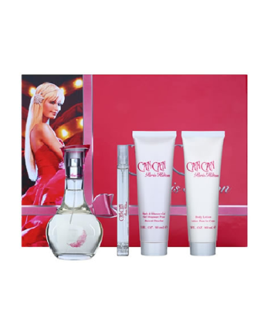Estuche Paris Hilton Can Can Mujer 4pzs 100ml Edp + 10ml Edp + Crema + Gel De Baño