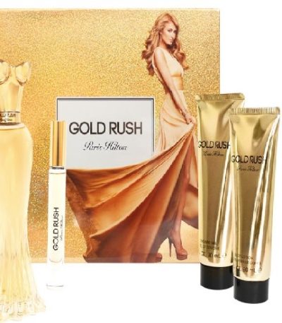 Estuche Paris Hilton Gold Rush Mujer 4pzs 100ml Edp + 6ml + Gel De Baño + Crema