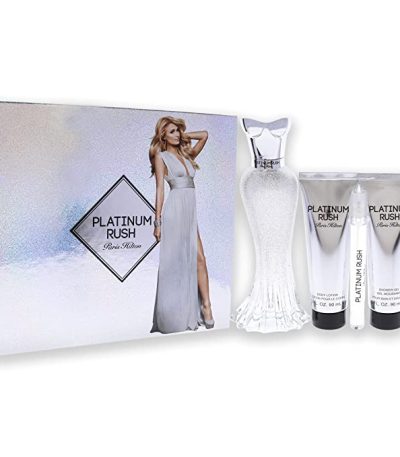 Estuche Paris Hilton Platinum Rush Mujer 4pzs 100ml Edp + 10 Ml + Gel De Baño + Crema