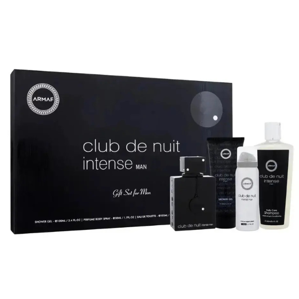 Estuche Armaf Club De Nuit Intense Hombre 4pzs 100ml Edt + Shampoo + Gel De Baño + Spray
