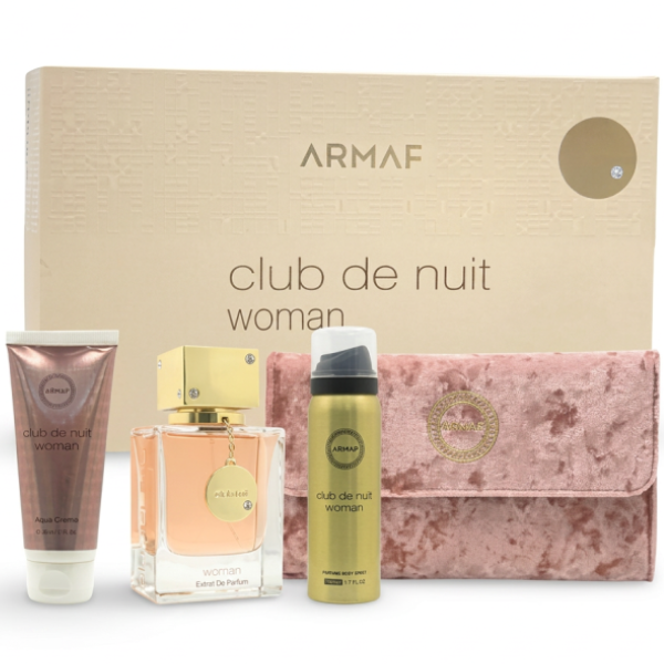 Estuche Armaf Club De Nuit Mujer 4pzs 70ml Edp + Spray + Crema + Cartera Mano