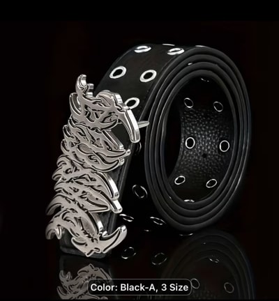 New Stylish Y2K Hollow Faux Leather Fashion Punk Belt — photo 2 of 2