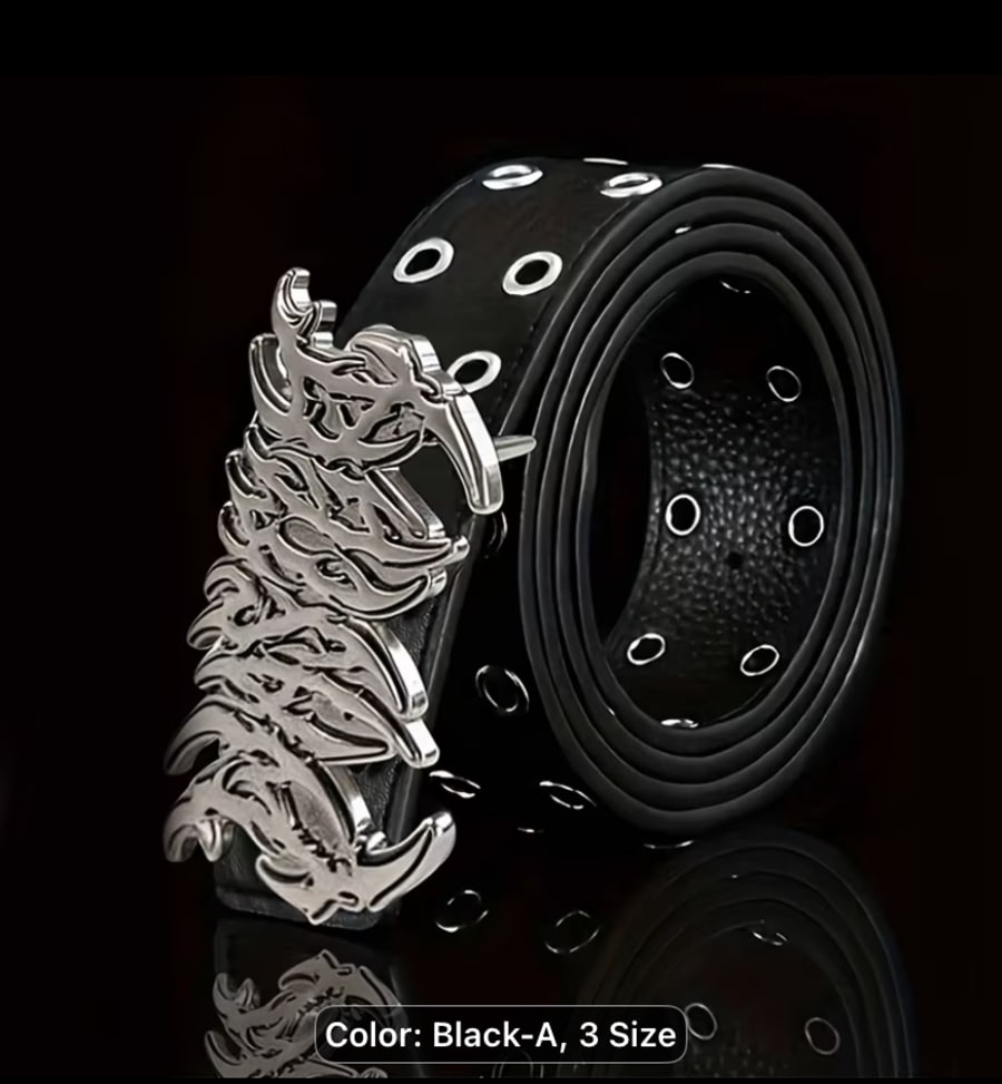 New Stylish Y2K Hollow Faux Leather Fashion Punk Belt — image 2