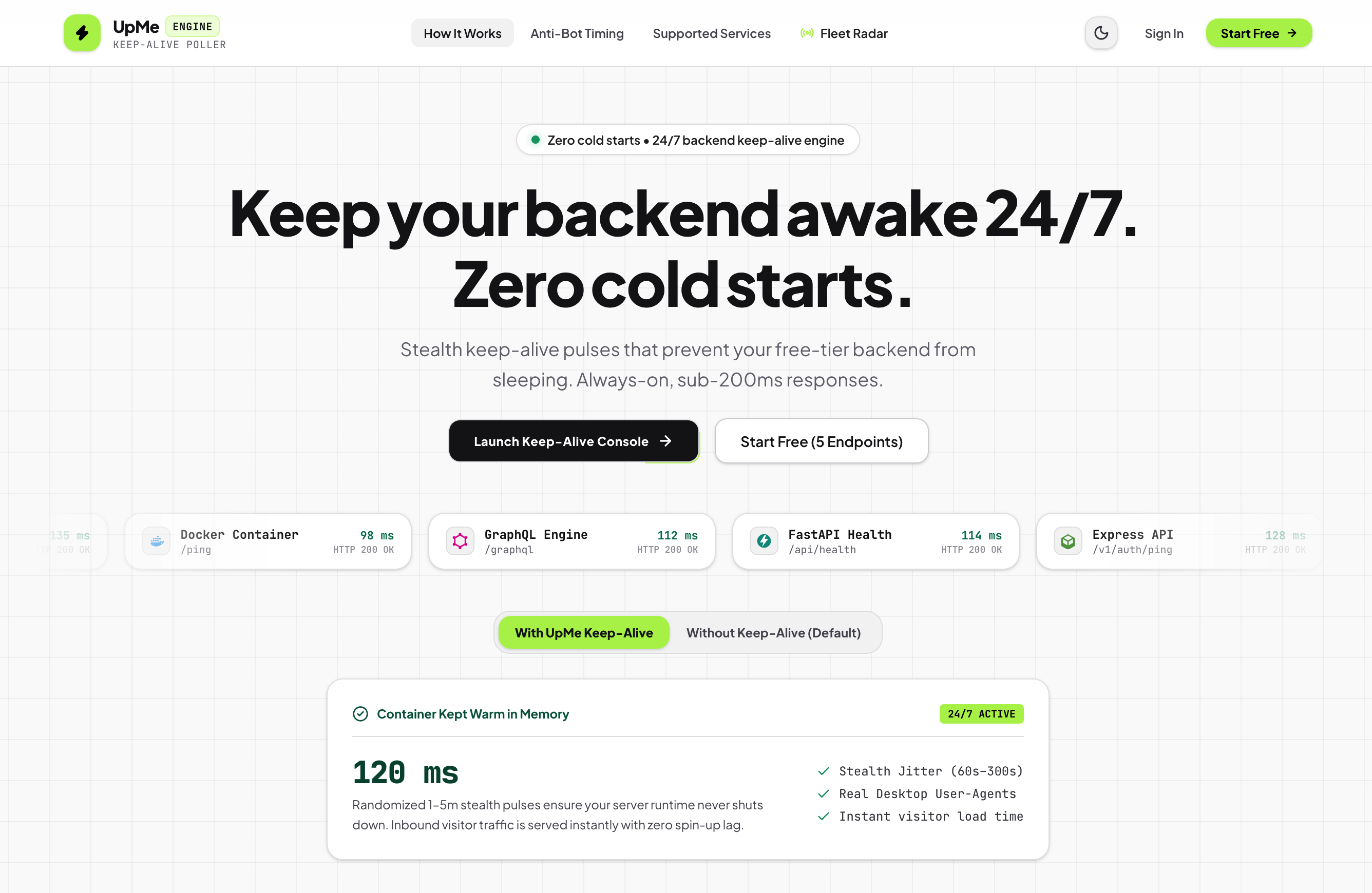 Up Bot UI preview in light theme