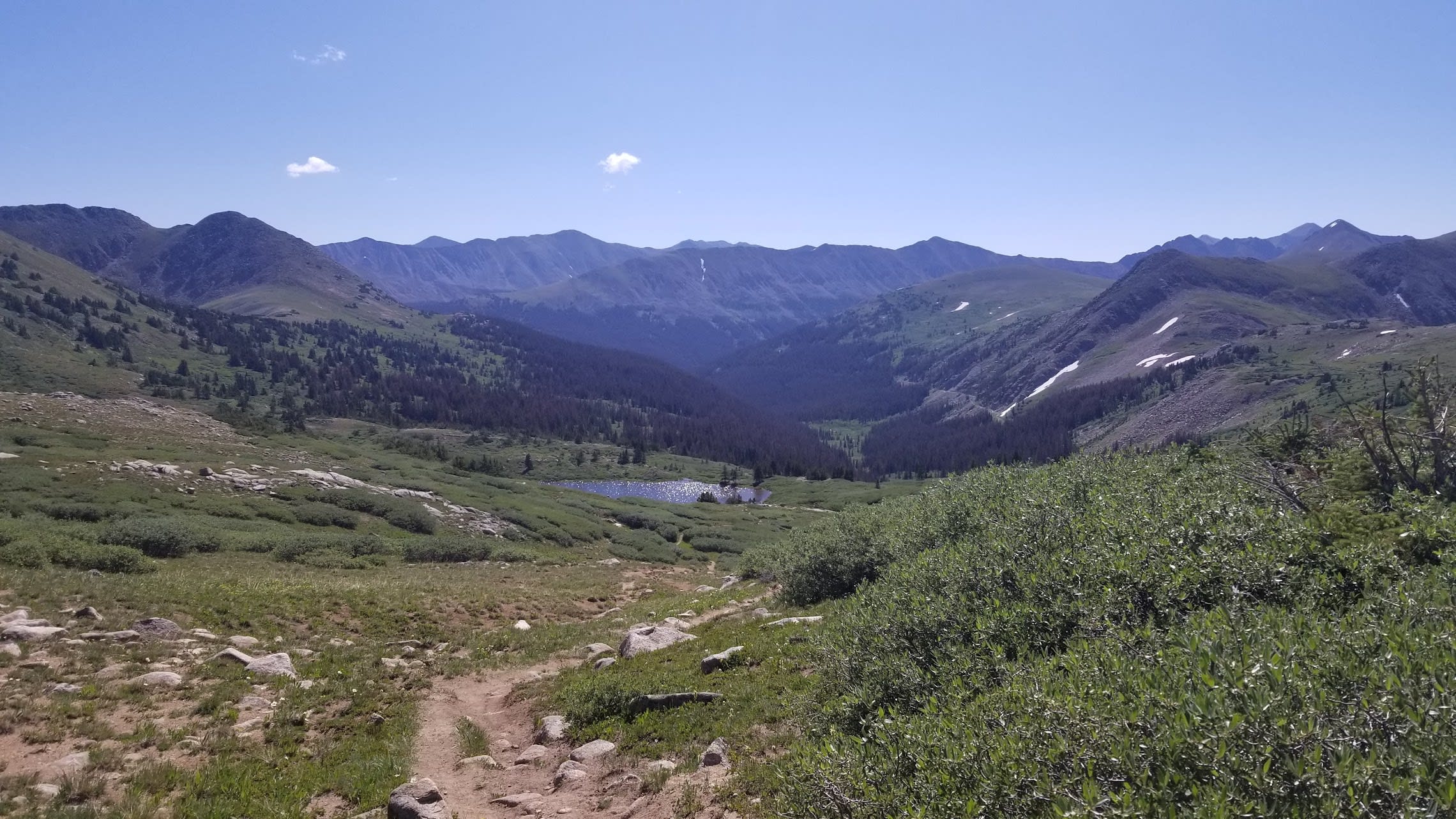 Blue sky and mountains in summer