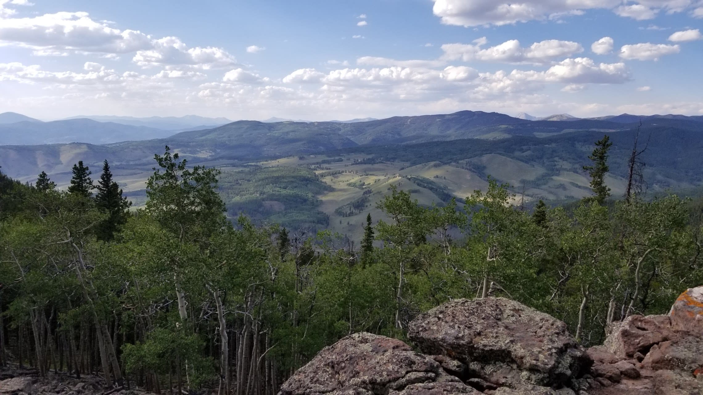 Aspens and mountain views near Monarch Pass