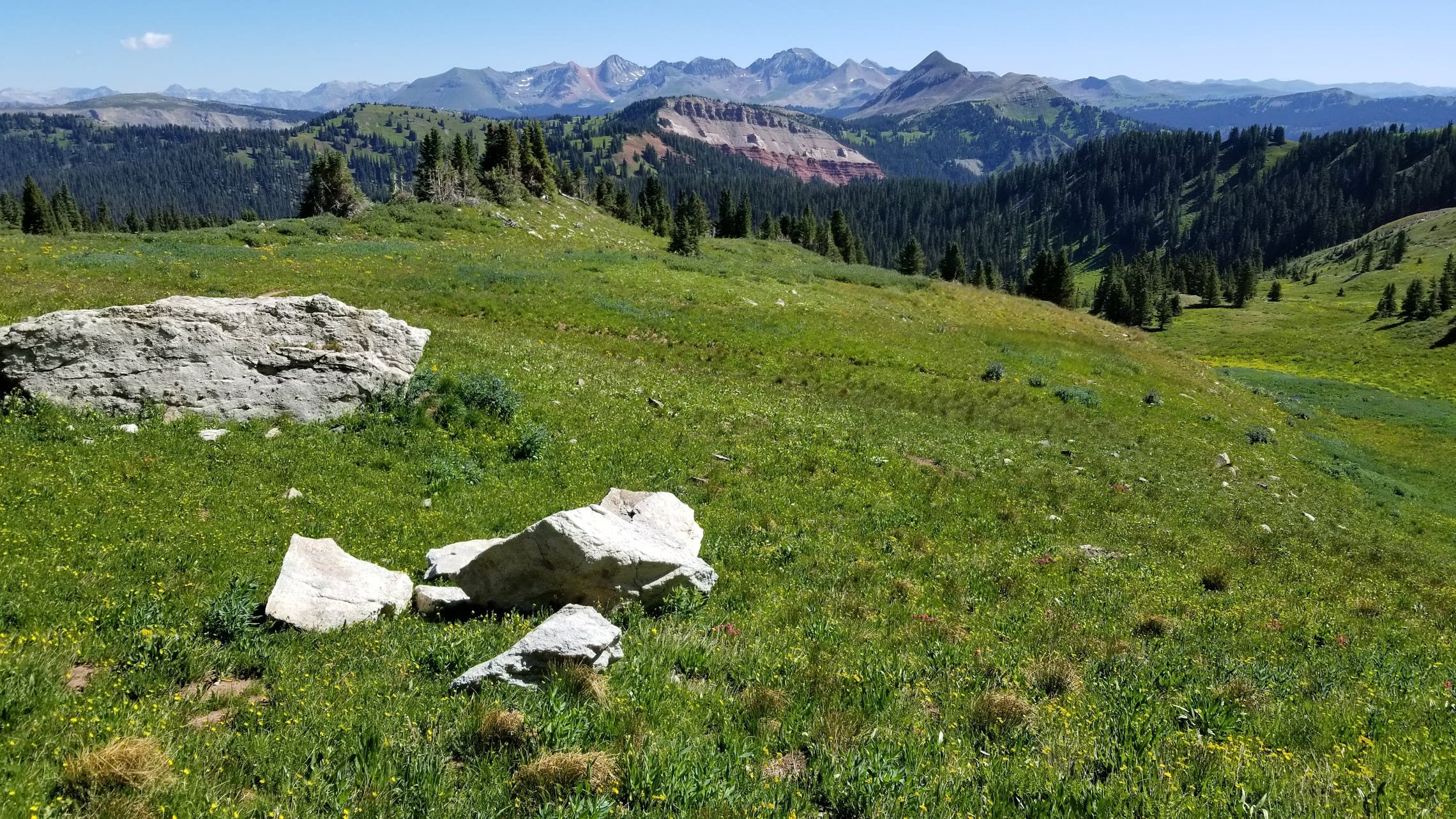 White rocks and mountain views