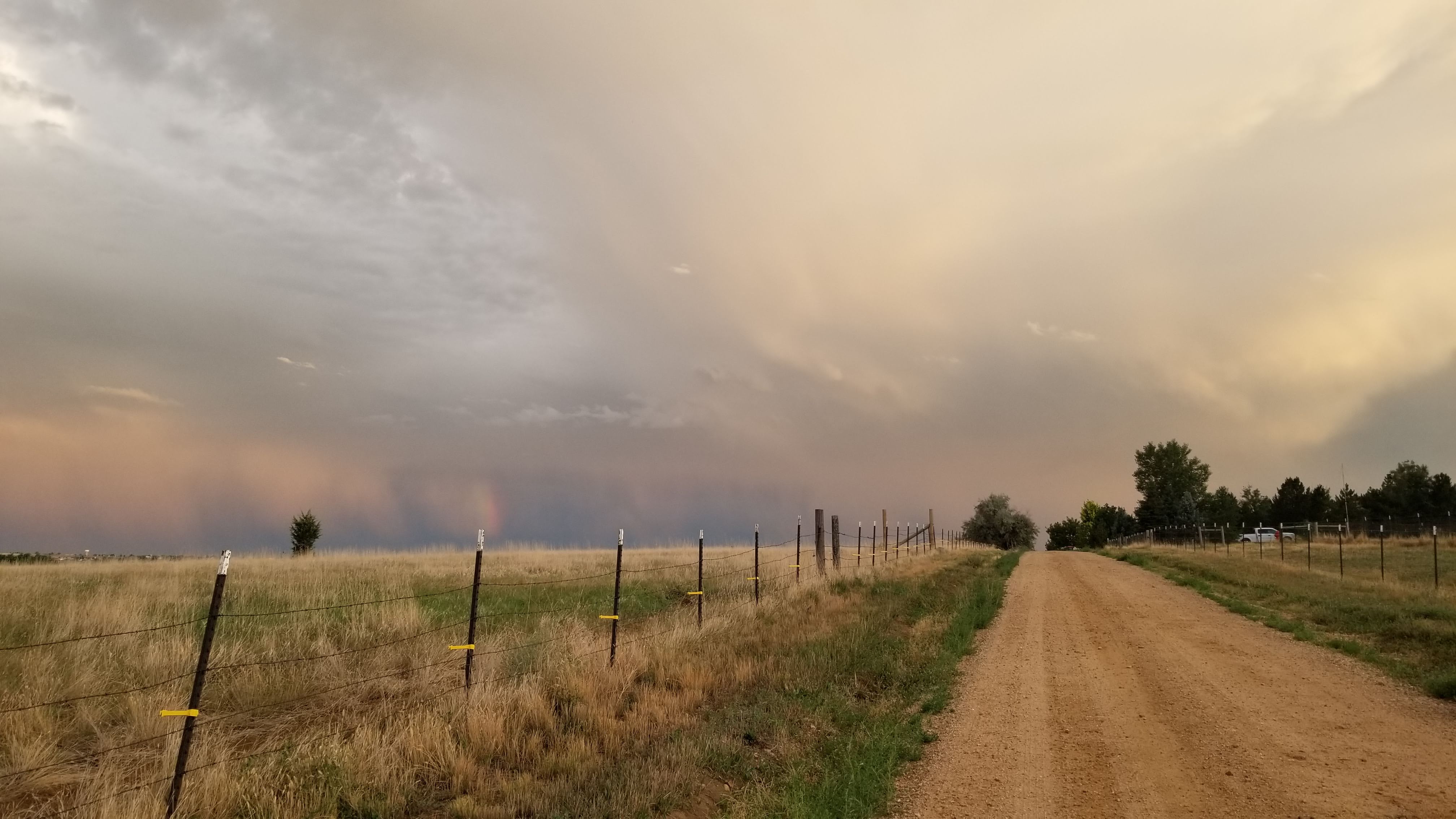 Dirt road at sunset