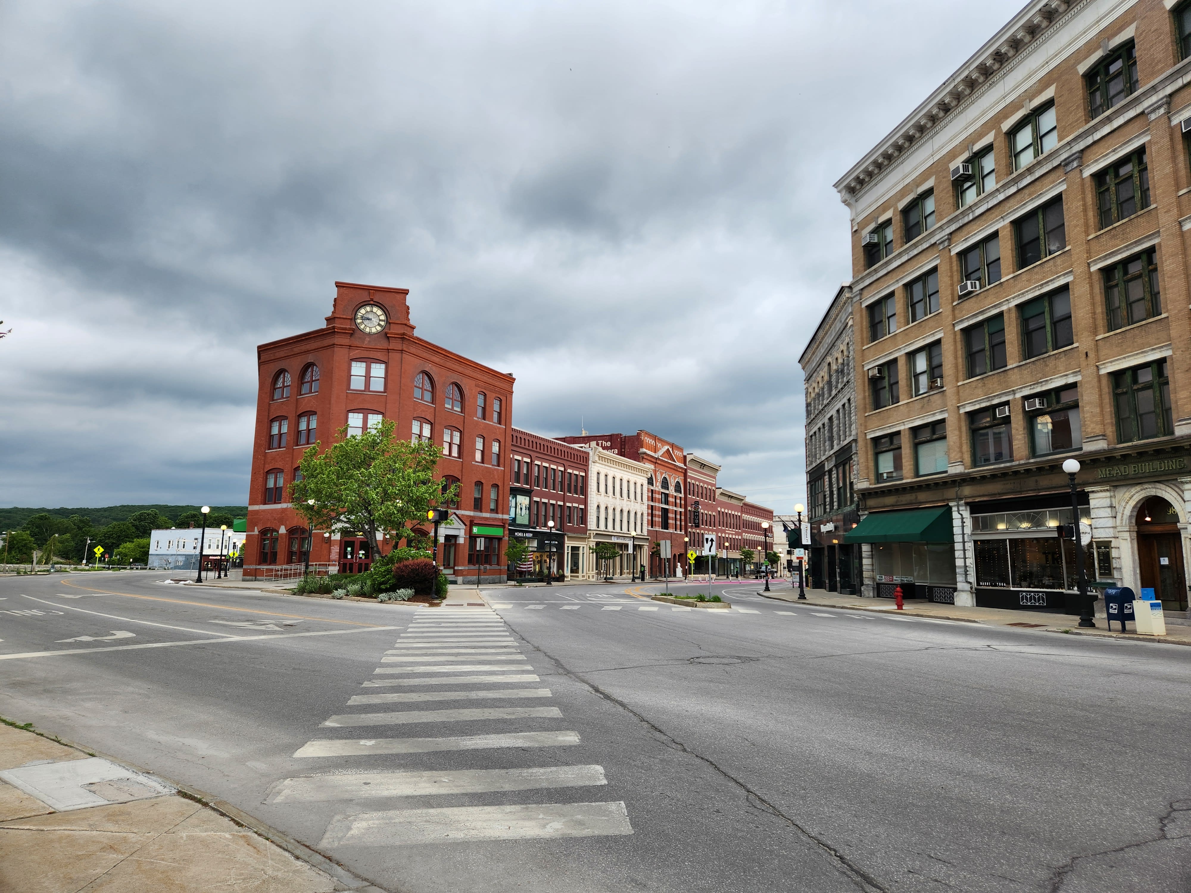 Crosswalk in downtown Rutland, Vermont