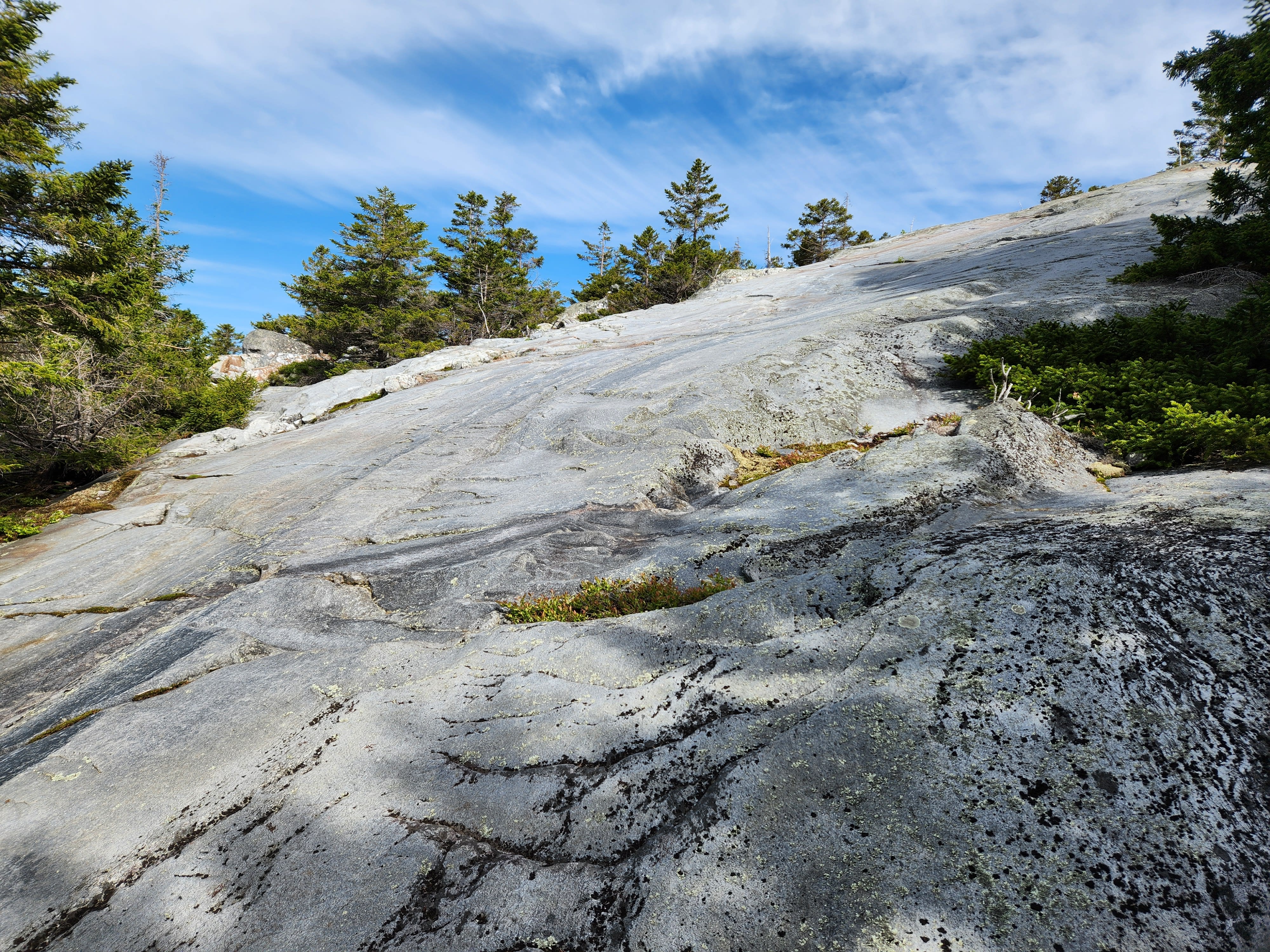 Appalachian Trail up a steep rock side