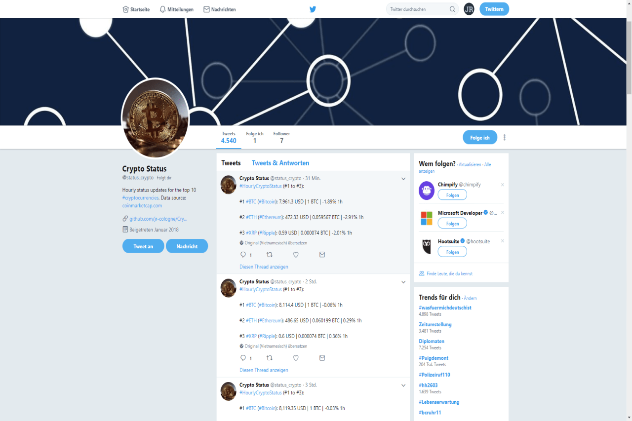 Crypto Status Vorschaubild