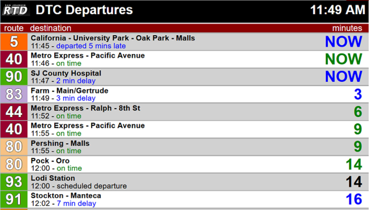 RTD OneBusAway route map view