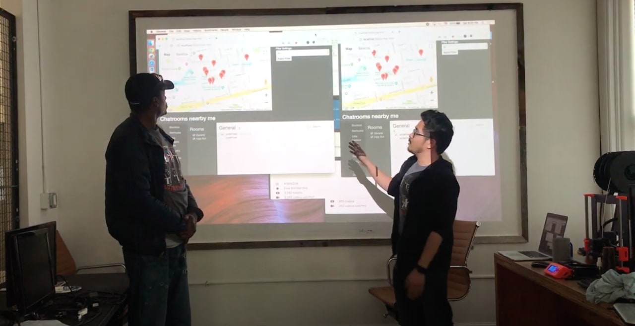 Location based chat app interface