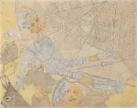 abstract drawing of Don Quixote