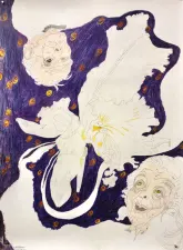 abstract drawing of two elderly people