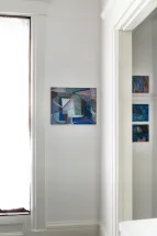 gallery installation of four oil paintings