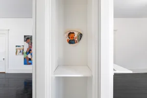 gallery installation a drawing in a closet