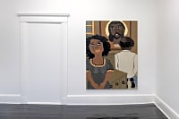 gallery installation of an oil paintings on a wall