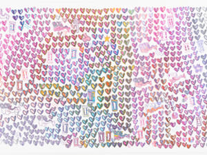 drawing of hearts on paper