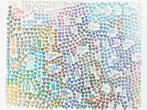 drawing of hearts on paper
