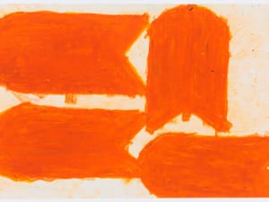 oil painting of orange abstract shapes