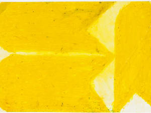 oil painting of yellow abstract shapes