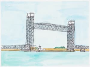 drawing of a railroad bridge