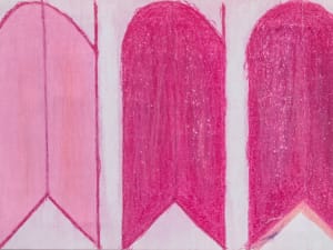 oil painting of pink abstract shapes