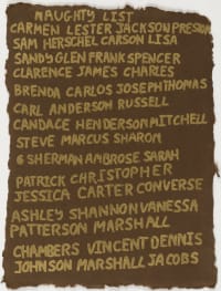 drawing of a list of people who were naughty