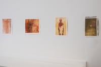 closeup of six marker drawings straight on
