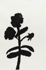 silhouette drawing of an abstract flower