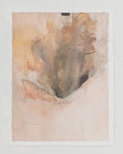 abstract oil painting of a figure disappearing into a hole