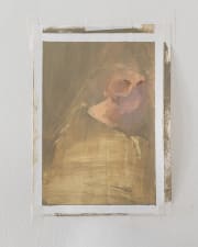 abstract painting of perhaps a human wrapped in a blanket