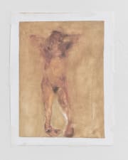 abstract oil painting of a nude human